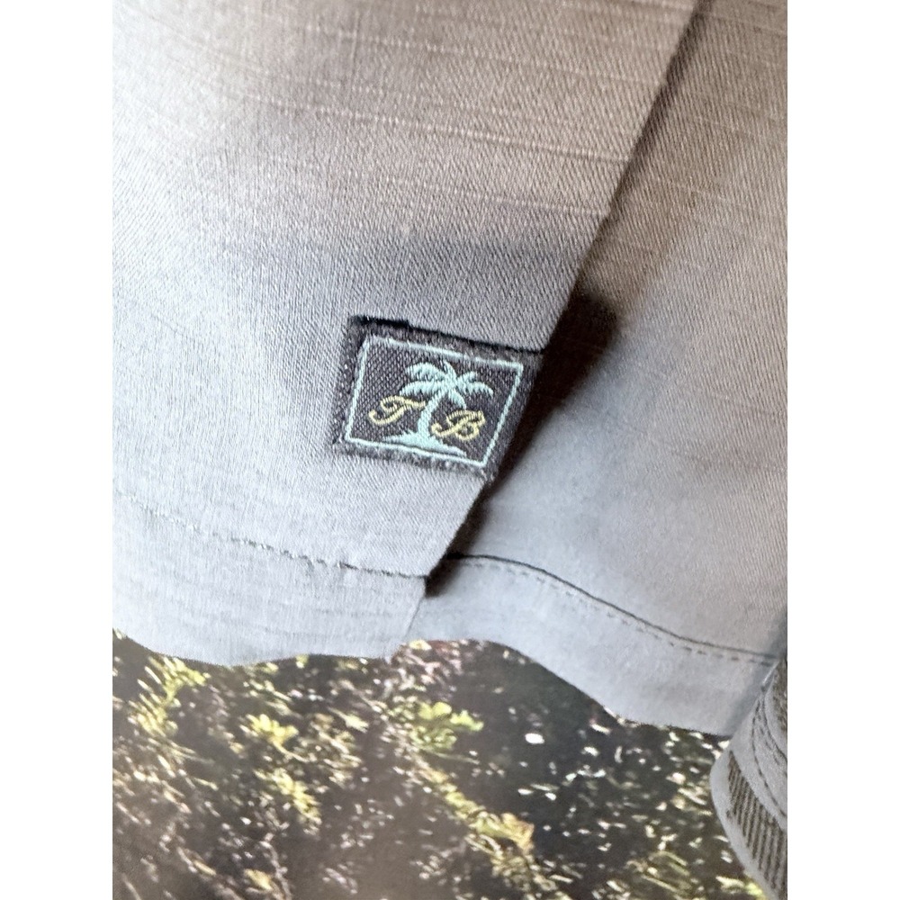 Tommy Bahama Silk Blend Shirt Men M Gray Geometric Embroidery Original Fit - Picture 2 of 6